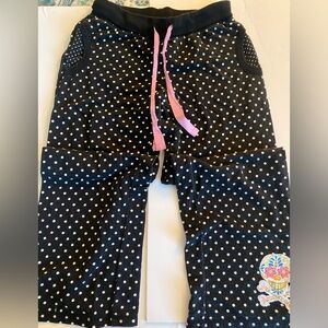 Y2K Nick & Nora polka dot skull printed pajama bottoms